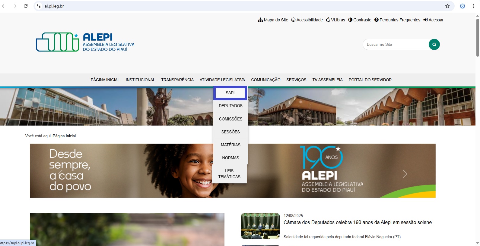 Tutorial: Veja como acessar um projeto de lei no site na Alepi