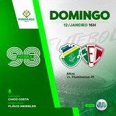 Altos e Fluminense se enfrentam neste domingo (12), com transmissão da Rádio Assembleia 