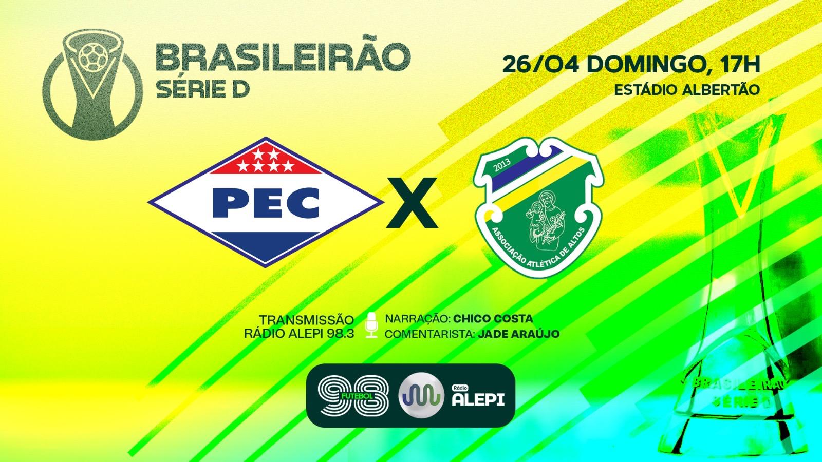 Altos encara o Piauí na Série D com transmissão ao vivo da Rádio Alepi 98.3 FM 