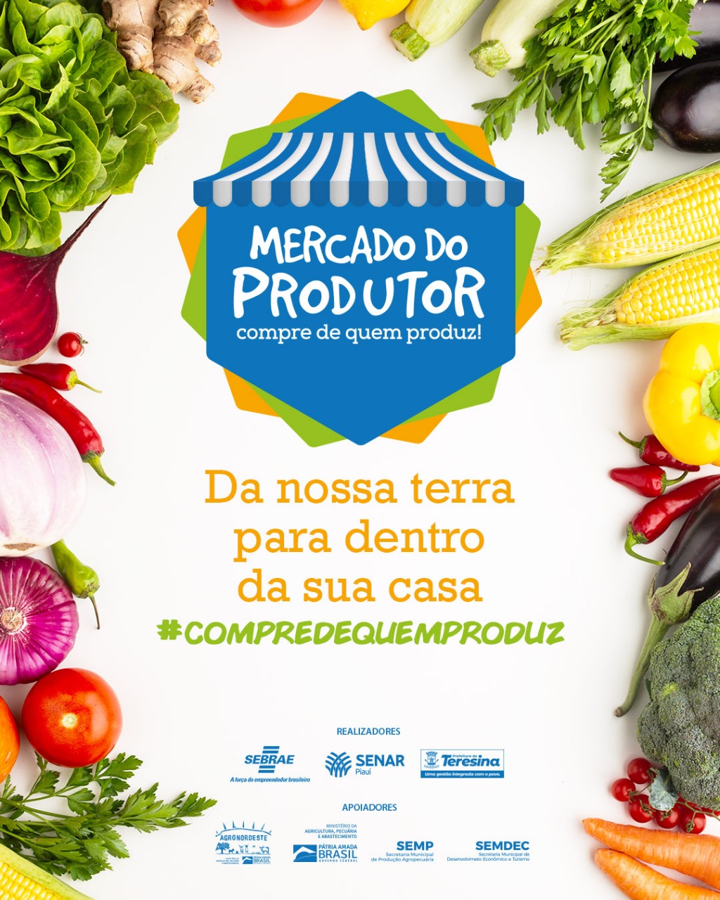 Feira do Mercado do Produtor acontecerá de 23 a 26 de junho