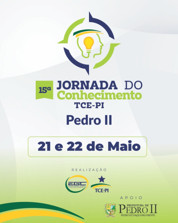 Pedro II sediará Jornada do Conhecimento do TCE-PI nos dias 21 e 22 de maio