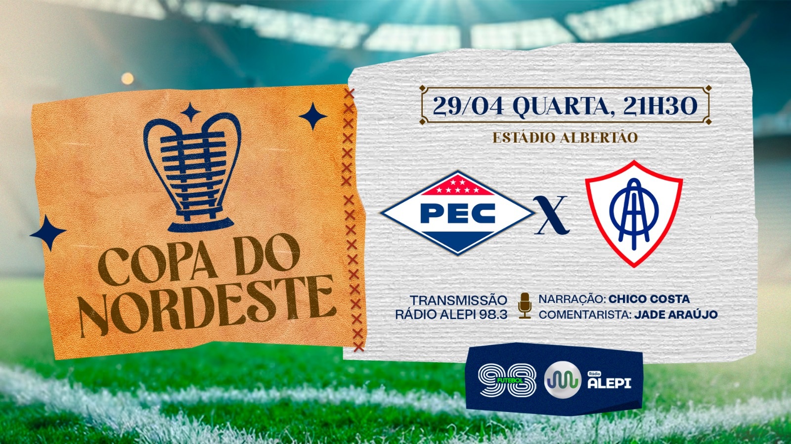 Rádio Alepi 98,3 transmite duelo decisivo entre Piauí e Itabaiana pela Copa do Nordeste