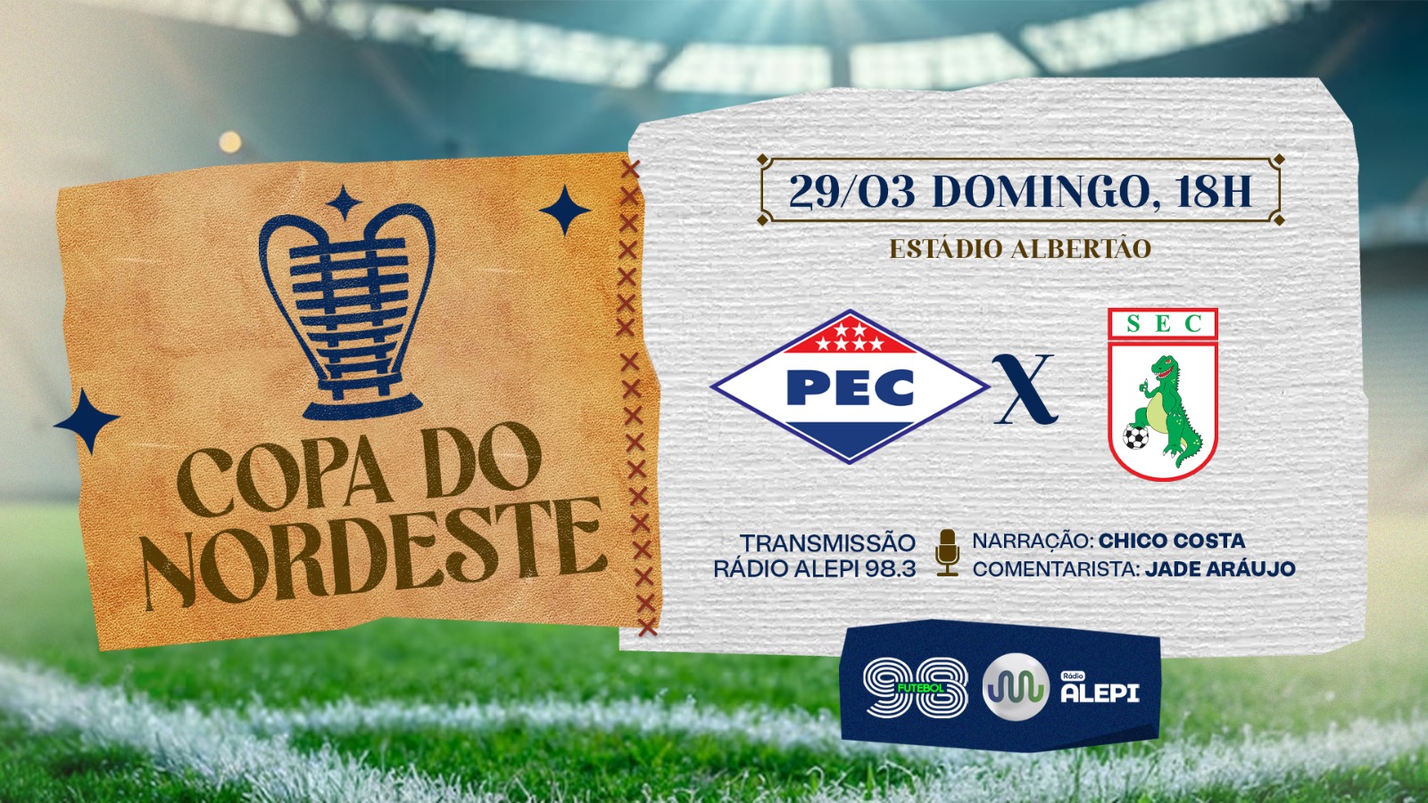 Rádio Alepi transmite jogo da Copa do Nordeste neste domingo (29)