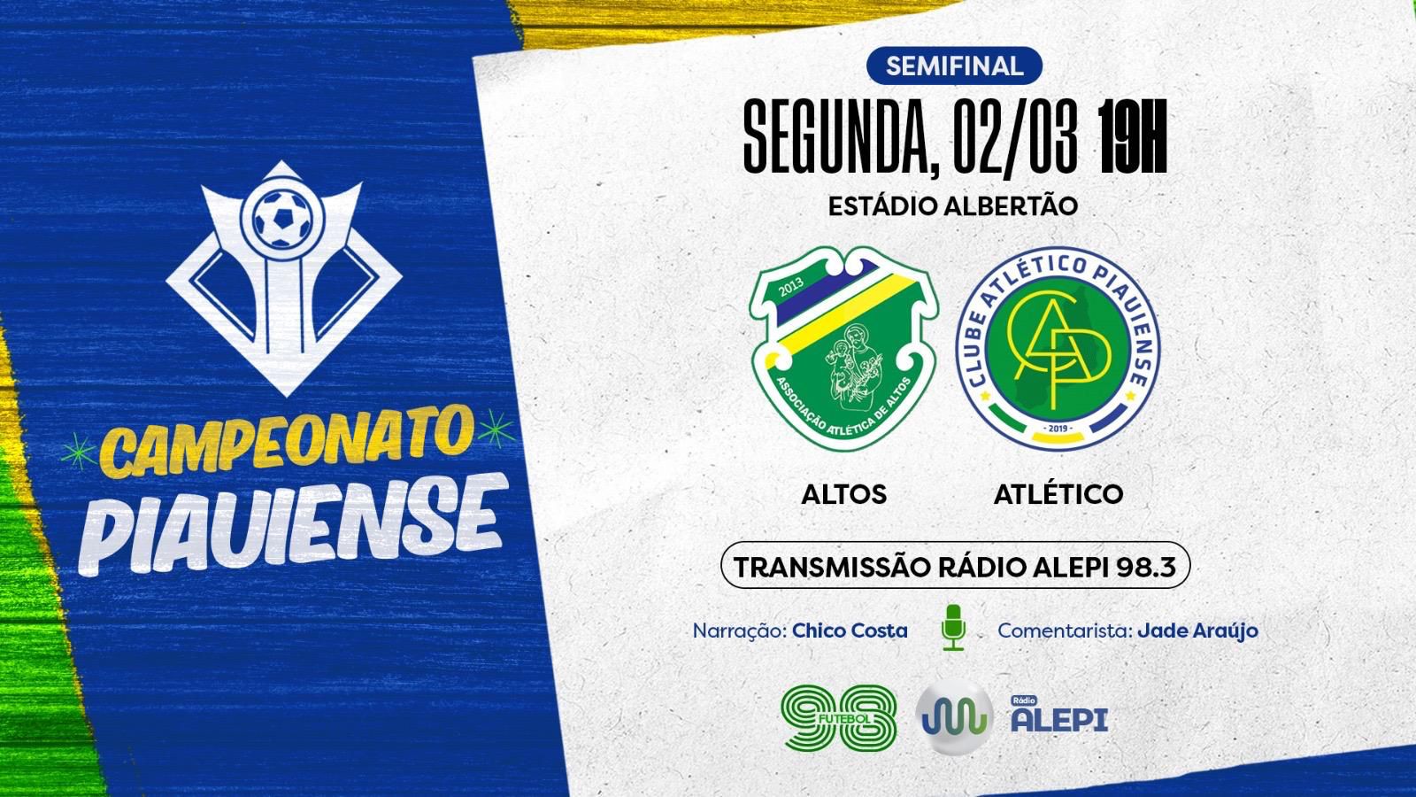 Rádio Alepi transmite semifinal do Campeonato Piauiense ao vivo nesta segunda (02)