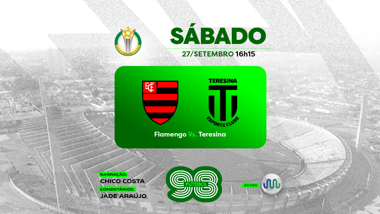 Rádio Assembleia transmite ao vivo duelo entre Flamengo-PI e Teresina neste sábado (27) 