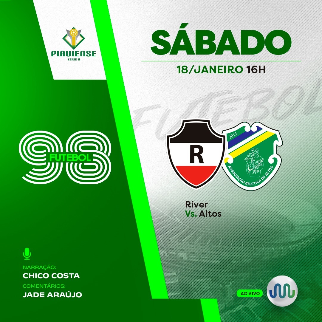 Rádio Assembleia transmite clássico entre River e Altos neste sábado (18)