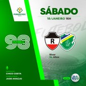 Rádio Assembleia transmite clássico entre River e Altos neste sábado (18)