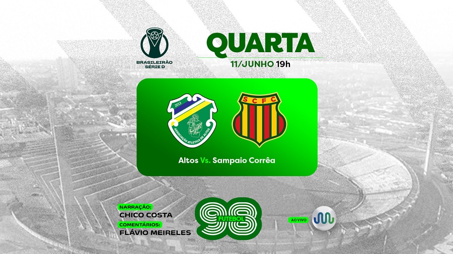 Rádio Assembleia transmite jogo entre Altos e Sampaio Corrêa nesta quarta (11)