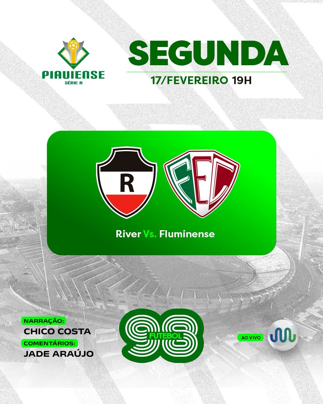 River e Fluminense se enfrentam nesta segunda (17), com transmissão da Rádio Assembleia