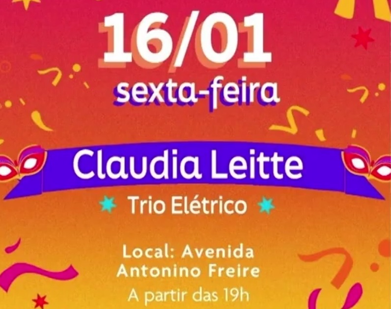 Cláudia Leitte e atrações culturais movimentam o fim de semana em Teresina