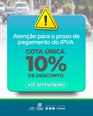 Desconto de 10% do IPVA vai até 28 de fevereiro
