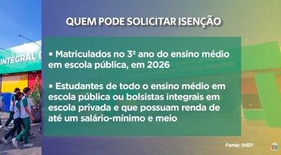 Isenção da taxa do Enem 2026 já pode ser solicitada: prazo segue até 24 de abril