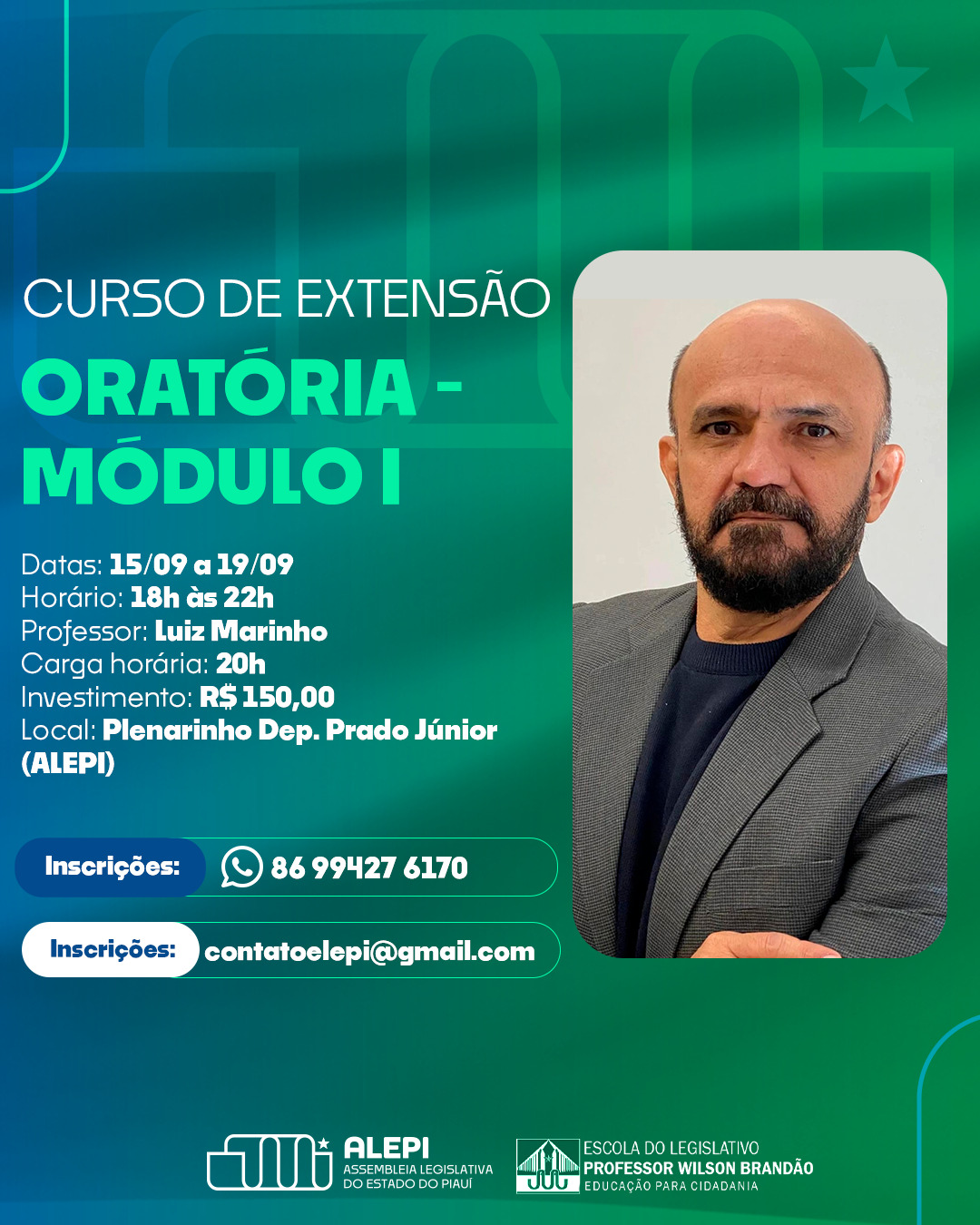 Escola do Legislativo anuncia Curso de Oratória I com inscrições abertas