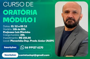 Escola do Legislativo anuncia nova turma de Oratória I para dezembro